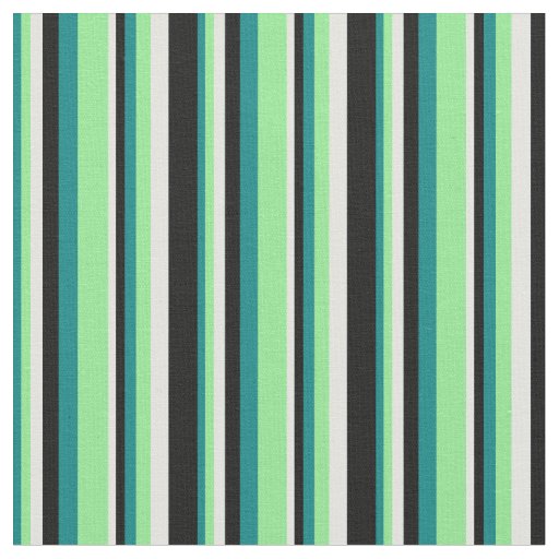 Teal, Light Green, Light Cyan, and Black Pattern Fabric