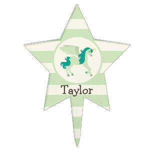 Teal & Light Green Unicorn Cake Topper