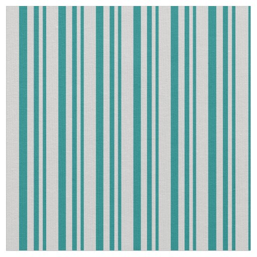 Teal & Light Grey Lines Pattern Fabric