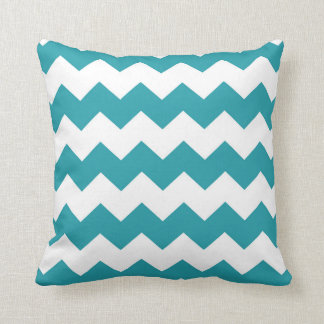 Teal / Light Sea Green Chevron Pattern Throw Pillow