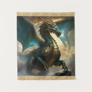 Teal Lightening Dragon Wall Hanging Bedroom Decor Tapestry