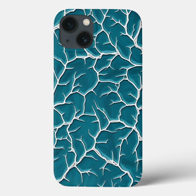Teal Lightning Texture iPhone Case Design (Back)