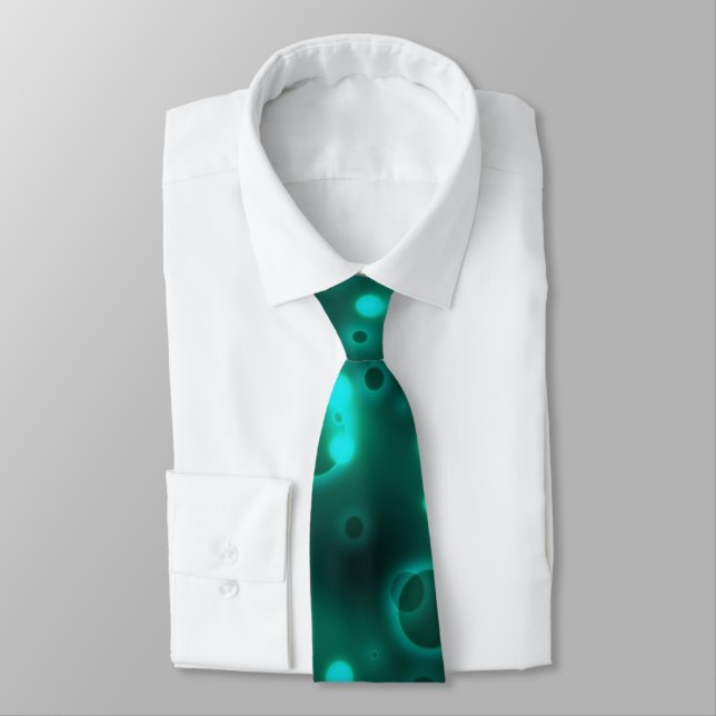 Teal Lights Neck Tie (Tied)