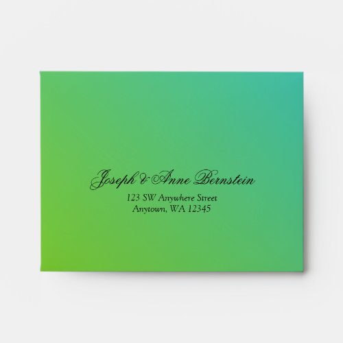 Teal Lime Green RSVP Return Address A2 Envelope