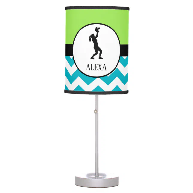 Teal Lime Green Softball Silhouette Lamp Zazzle