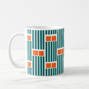 Teal Lines and Boxes  Coffee Mug