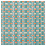 Teal Lines and Boxes  Fabric