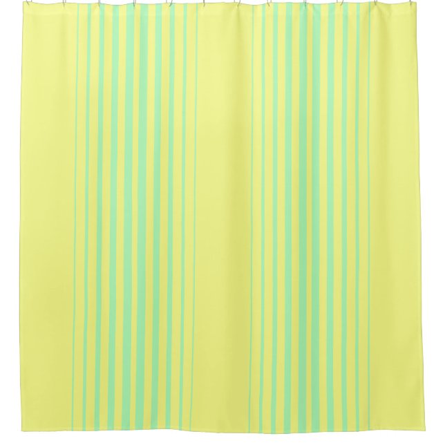 Teal lines shower curtain (Front)