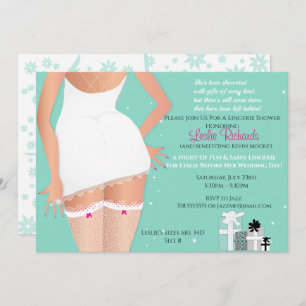 Teal Lingerie Bridal Shower Invitation