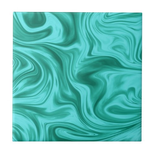 Teal Liquid Marble Silk Ceramic Tile