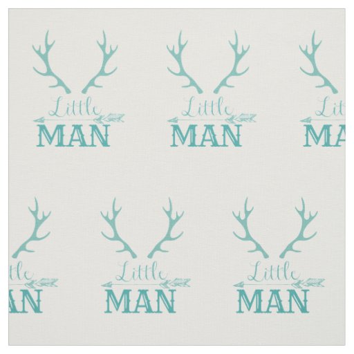 Teal Little Man Fabric
