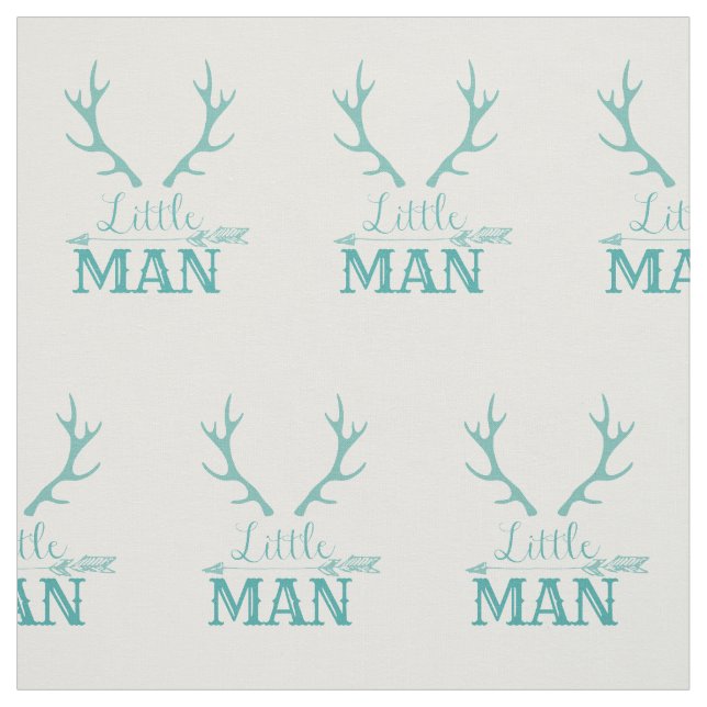 Teal Little Man Fabric (Swatch)