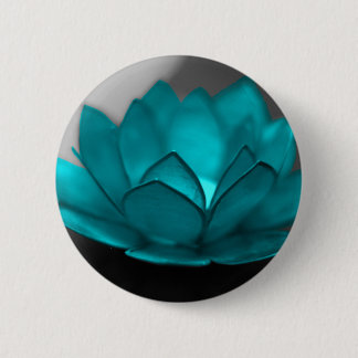 Teal Lotus Button
