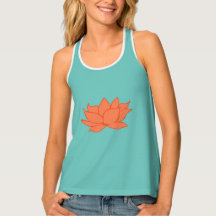 Teal Lotus Flower Tank Top