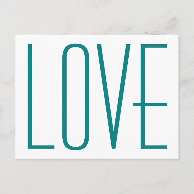Teal LOVE Postcard (Front)