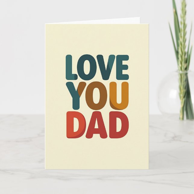 Teal Love You Dad Graphic Card (Front)