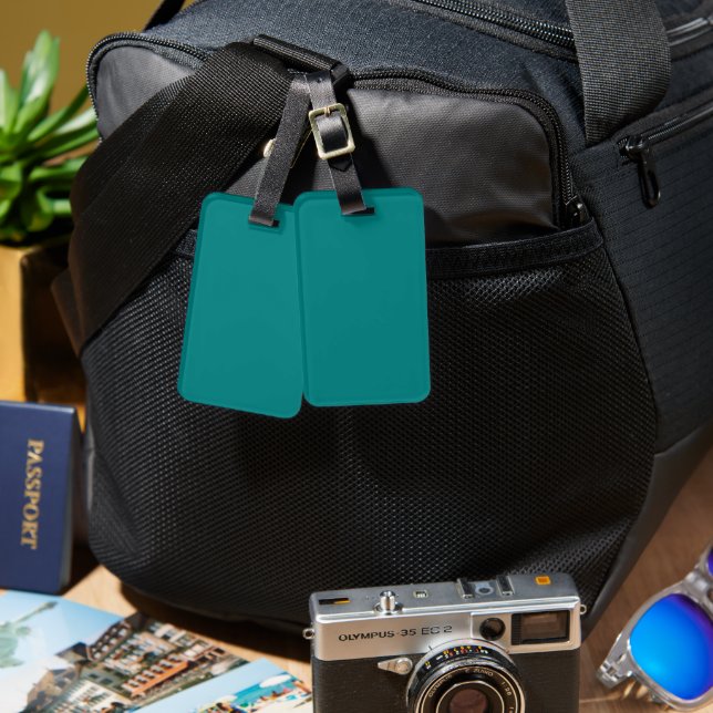 Teal Luggage Tag (Front & Back)