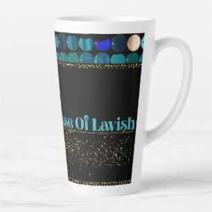 Teal Luxe Mosaic Latte Mug Black Luxury Coffee Mug