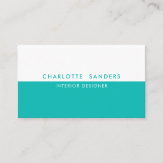 Teal luxury minimal chic  business card