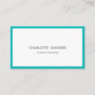 Teal luxury minimal chic business card