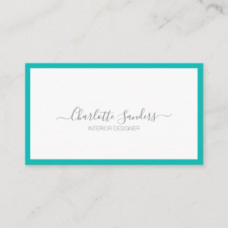 Teal luxury minimal chic modern typography business card