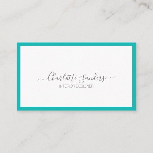 Teal luxury minimal chic modern typography business card