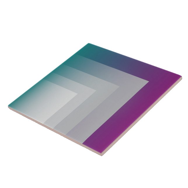 Teal magenta gray ceramic tile (Side)