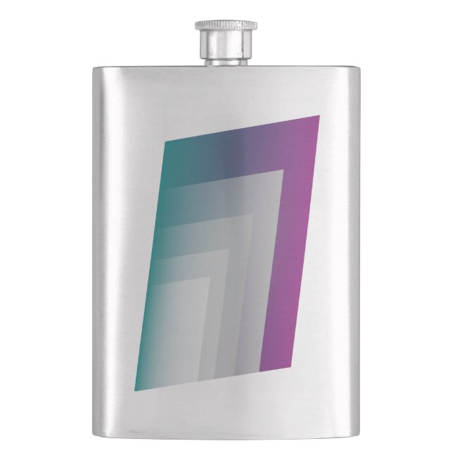 Teal magenta gray flask (Front)