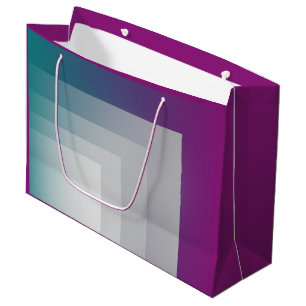 Teal magenta gray large gift bag