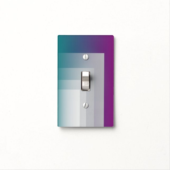 Teal magenta gray light switch cover (In Situ)