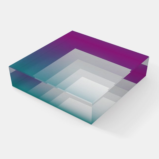 Teal magenta gray paperweight (Angled)