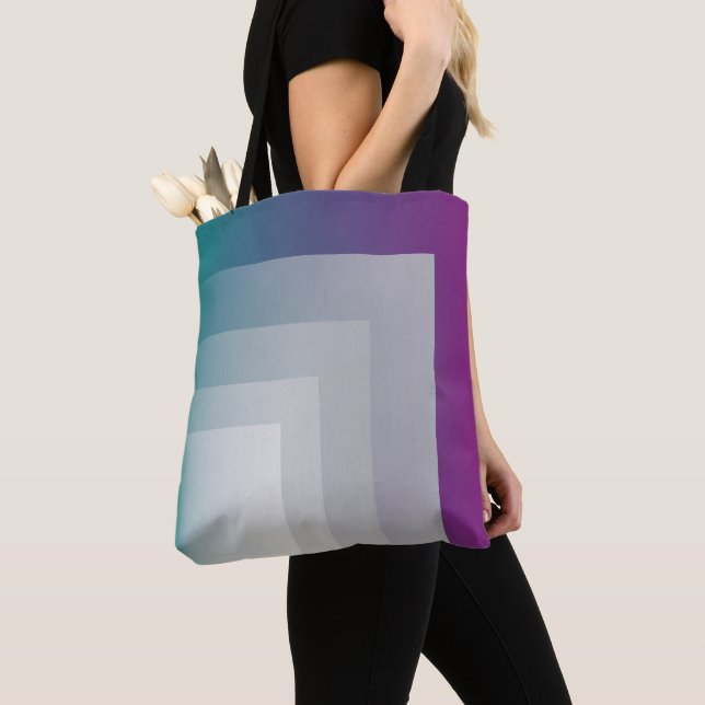 Teal magenta gray tote bag (Close Up)