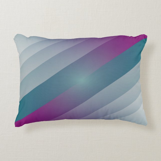 Teal magenta gray triangles accent pillow (Front)
