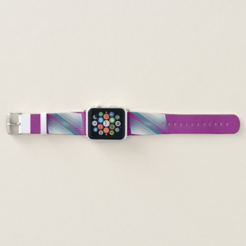 Teal magenta gray triangles apple watch band