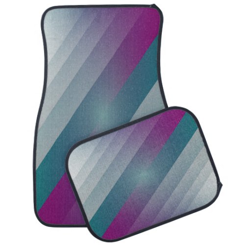 Teal magenta gray triangles car floor mat