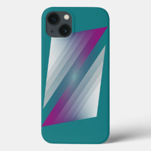 Teal magenta gray triangles iPhone 13 case