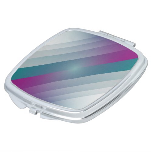 Teal magenta gray triangles compact mirror