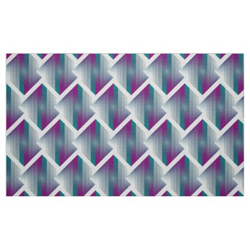 Teal magenta gray triangles fabric