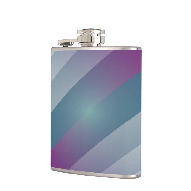 Teal magenta gray triangles flask (Left)