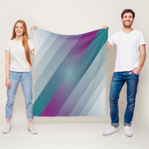 Teal magenta gray triangles fleece blanket
