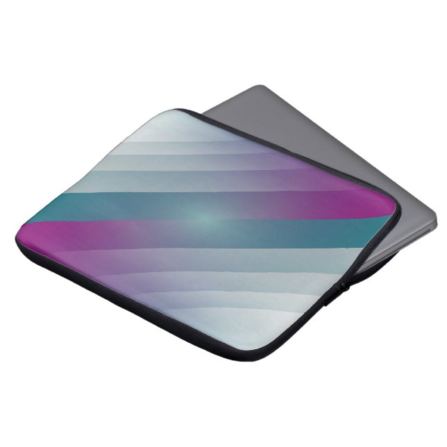 Teal magenta gray triangles laptop sleeve (Front Top)
