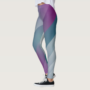 Teal magenta gray triangles leggings