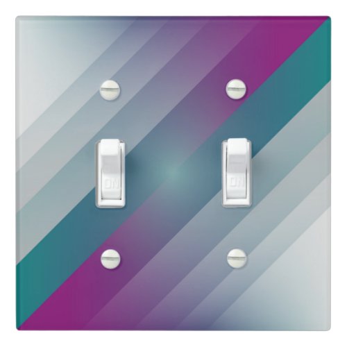 Teal magenta gray triangles light switch cover