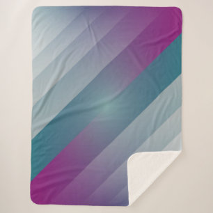 Teal magenta gray triangles sherpa blanket