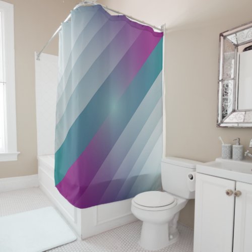 Teal magenta gray triangles shower curtain