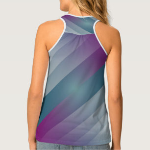 Teal magenta gray triangles tank top