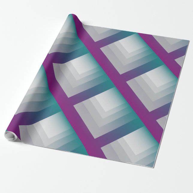 Teal magenta gray wrapping paper (Unrolled)