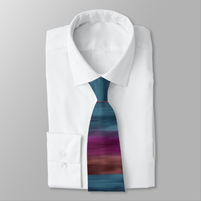 Teal Magenta Sienna Modern Neck Tie (Tied)