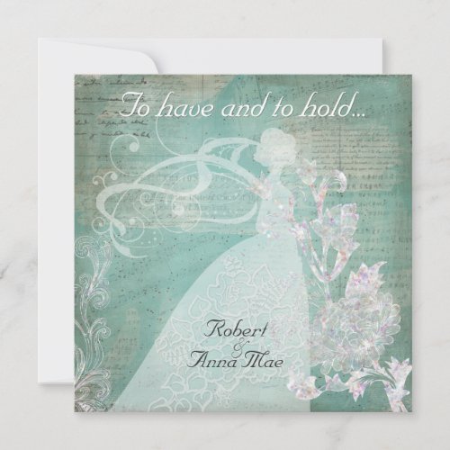 Teal Magic To Have and Hold Wedding Invite