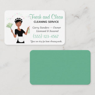 Teal Maid House Cleaning Service Business Card